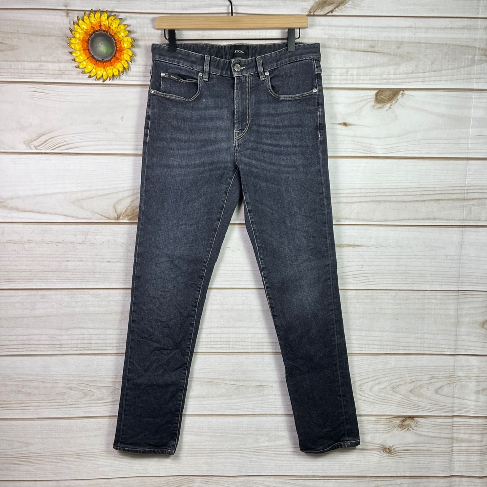 ZEGNA Slim Fit Dark Wash Jeans Men Size 32 Denim Pants Denim‎